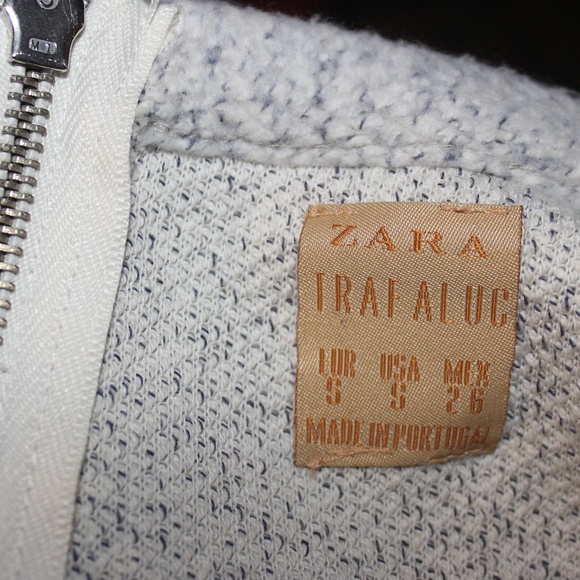 Zara Cropped Sleeve Sweater Small Gray - Picture 8 of 8